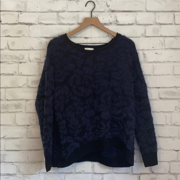 NWT 14Th & Union fuzzy jacquard knit sweater - Picture 2 of 6